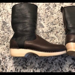 Sven Shearling Lined Brown Clog Boots 12 M 46/47
